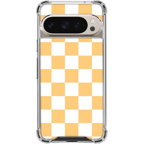 Yellow and White Checkerboard Pixel 9 Pro XL Clear Case